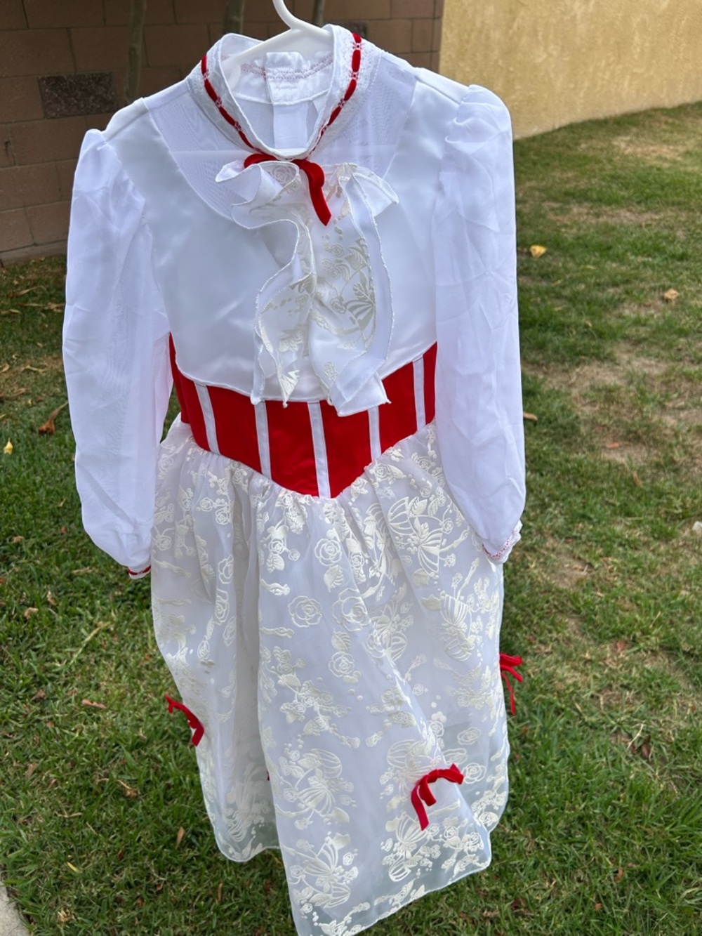 The Disney store Mary Popins White and Red Girls'  Dress